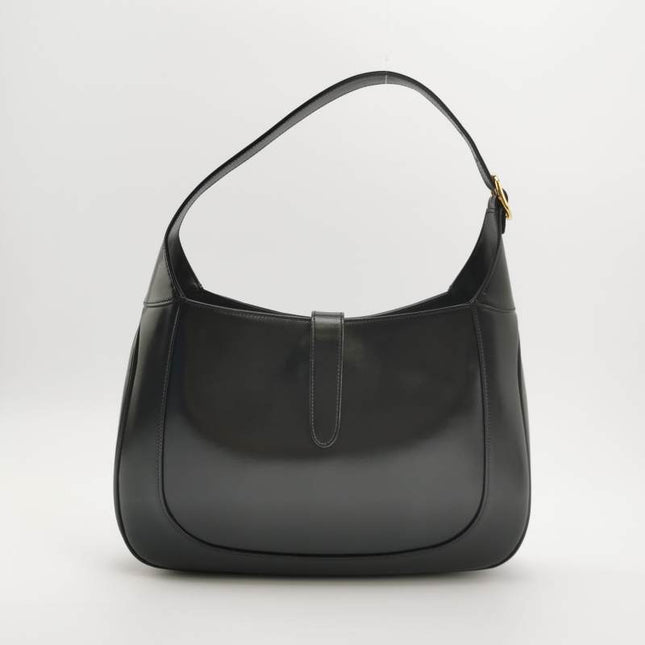 Sold Gucci Jackie 1961 Medium Black Leather Bag with Adjustable Strap