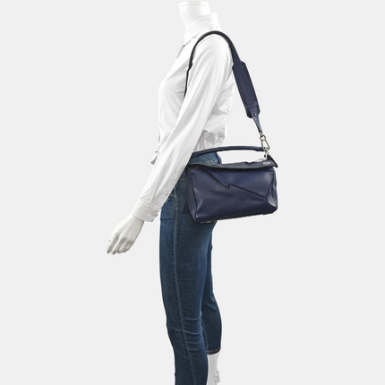 Loewe Puzzle Small Navy Calfskin leather bag