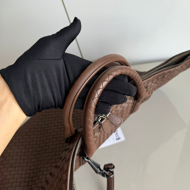 Bottega Veneta Maxi Convertible Tote Bag Hobo Chocolate Brown Leather Two-way Carry 50cm