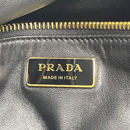 Prada Aimée Black Large Calfskin Leather Shoulder Bag