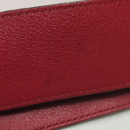 Loewe Puzzle Medium Red Leather with Zipper Crossbody Bag