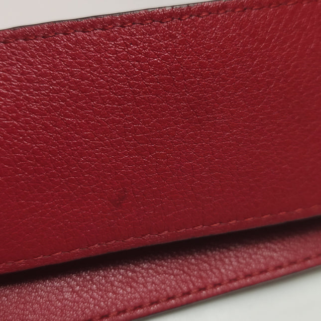 Loewe Puzzle Medium Red Leather with Zipper Crossbody Bag