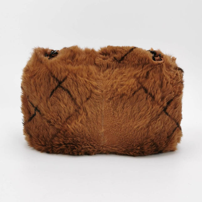 Sold Chanel 2002 Brown Lapan Rabbit Fur Vintage Flap Bag