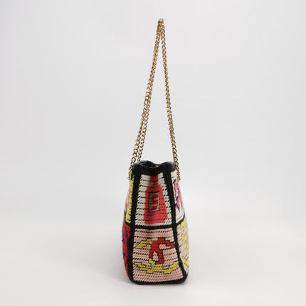 Chanel Rare Precious Symbols Needlepoint East West Shoulder Bag