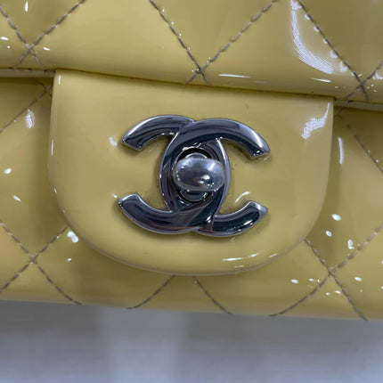 Chanel Classic Flap Rectangular Mini Yellow Patent Leather Silver HW, 2014-2015