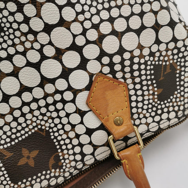 Louis Vuitton Kusama Town Speedy 30 White Top Handle Bag