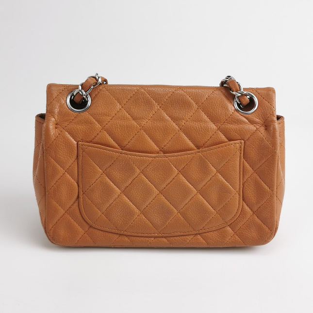 Chanel Classic Flap Rectangular Mini Tan Brown Caviar Leather