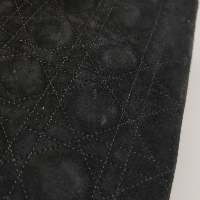 Lady Dior Vintage Medium Black Suede Leather Gold Hardware 1997