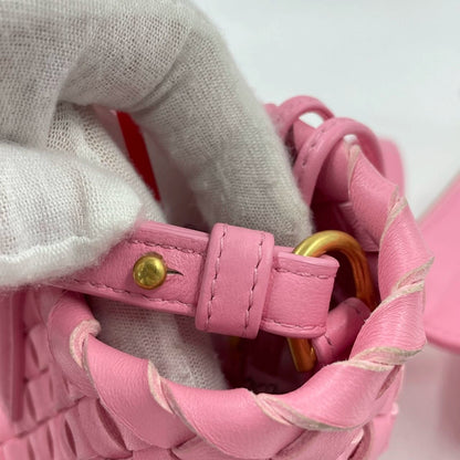 Bottega Veneta Cabat Mini Intreccio Leather Tote Bag Pink