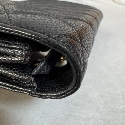 Chanel Wallet on Chain Classic Flap 2014 Black Caviar Leather Gold Hardware