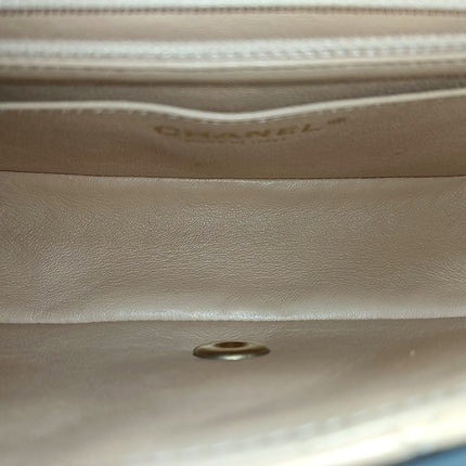 Chanel Classic Flap Mini Beige Almond Pink Lambskin Gold Hardware