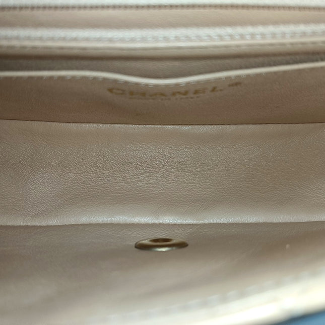 Chanel Classic Flap Mini Beige Almond Pink Lambskin Gold Hardware