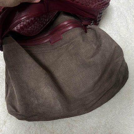 Bottega Veneta Veneta Hobo Burgundy Leather Bag Maxi 50cm