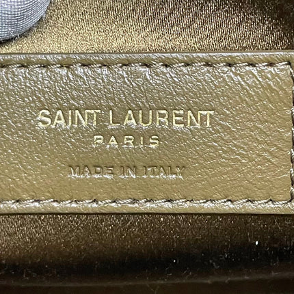 Yves Saint Laurent YSL Le 5 A 7 Hobo Mini Brown Silk Crystals Shoulder Bag