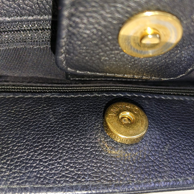 Chanel Cerf Executive Black Caviar Leather Handbag Gold Hardware