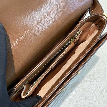 Gucci 1955 Horsebit Shoulder Bag Caramel Brown Small Leather