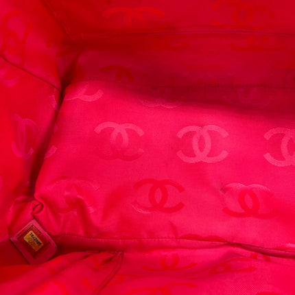 Chanel Cambon Multi-pocket Ligne Reporter Bag Large Black Calfskin Leather White Logo