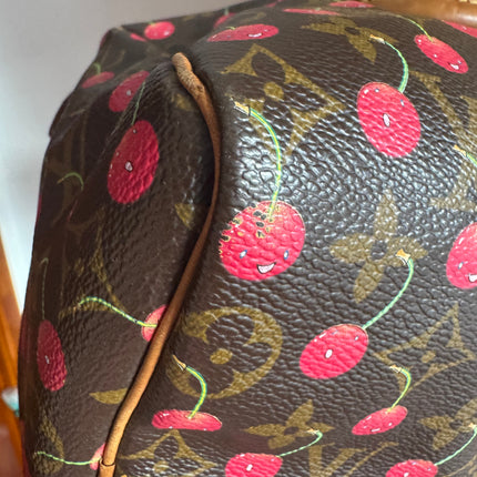 Sac bandoulière Louis Vuitton x Takashi Murakami Speedy 25 Cerises en Monogram