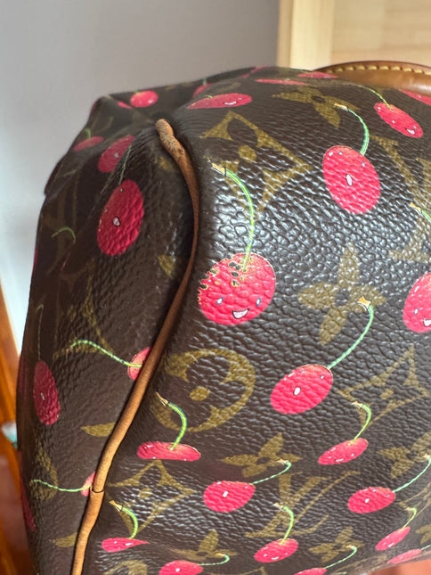 Sac bandoulière Louis Vuitton x Takashi Murakami Speedy 25 Cerises en Monogram