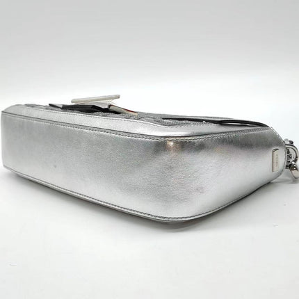 Sold Fendi Baguette Fendi x Nicki Minaj Silver PVC and Leather with Glitter Sequins Crossbody Bag