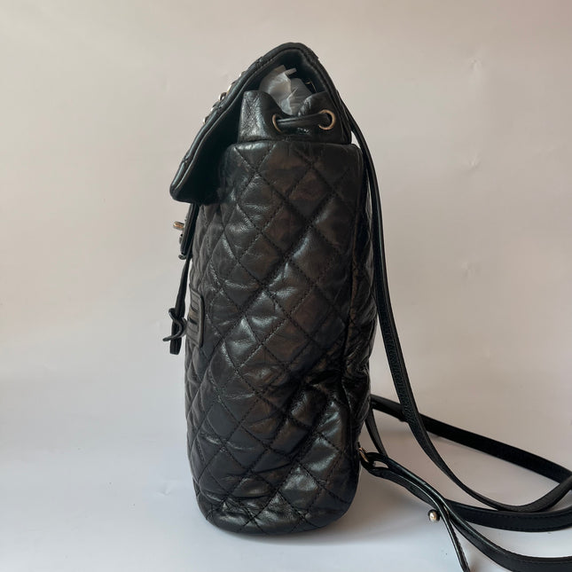 Chanel Duma Quilted Mountain Backpack Lambskin Leather Black Silver Hardware, 2015-2016