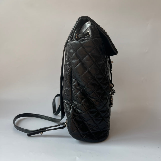 Chanel Duma Quilted Mountain Backpack Lambskin Leather Black Silver Hardware, 2015-2016