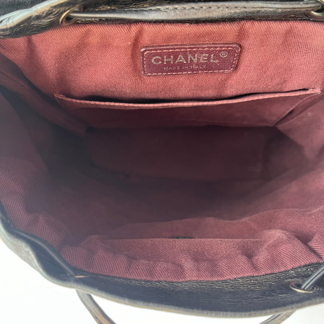 Chanel Duma Quilted Mountain Backpack Lambskin Leather Black Silver Hardware, 2015-2016