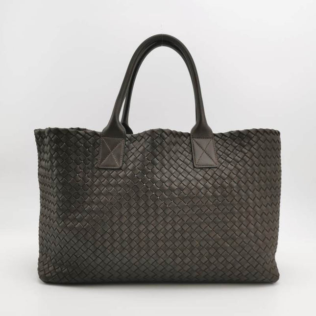 Sold Bottega Veneta Cabat Large Intreccio Leather Tote Bag Dark Chocolate Brown with Pouch