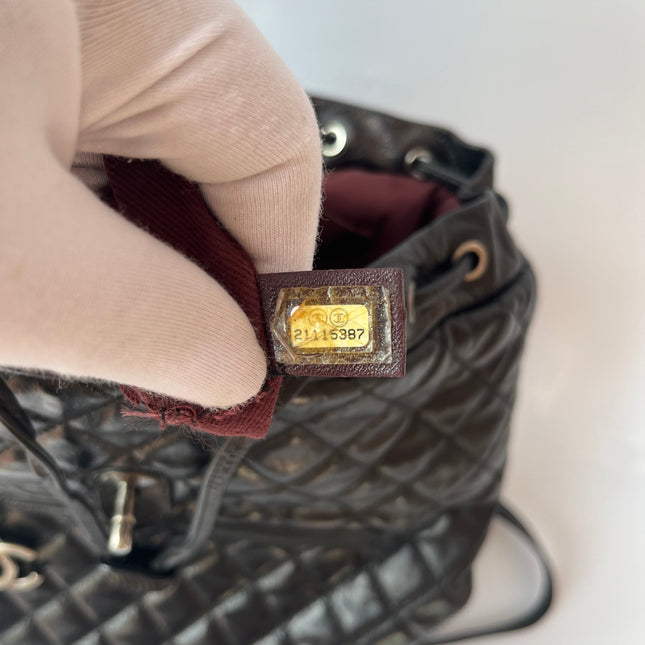 Chanel Duma Quilted Mountain Backpack Lambskin Leather Black Silver Hardware, 2015-2016