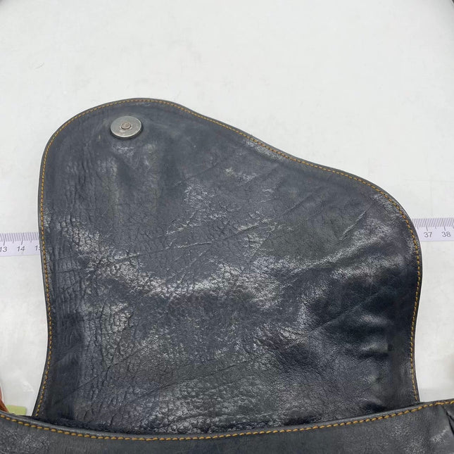 Dior Vintage Gaucho Mini Black Leather Crossbody Bag