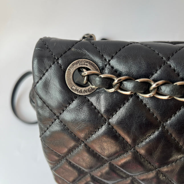 Chanel Duma Quilted Mountain Backpack Lambskin Leather Black Silver Hardware, 2015-2016