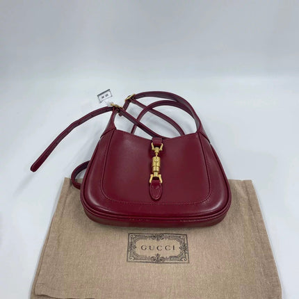 Gucci Jackie 1961 Mini Red Burgundy Leather Bag