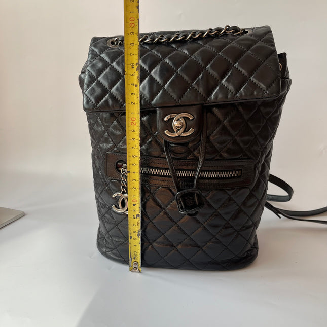Chanel Duma Quilted Mountain Backpack Lambskin Leather Black Silver Hardware, 2015-2016