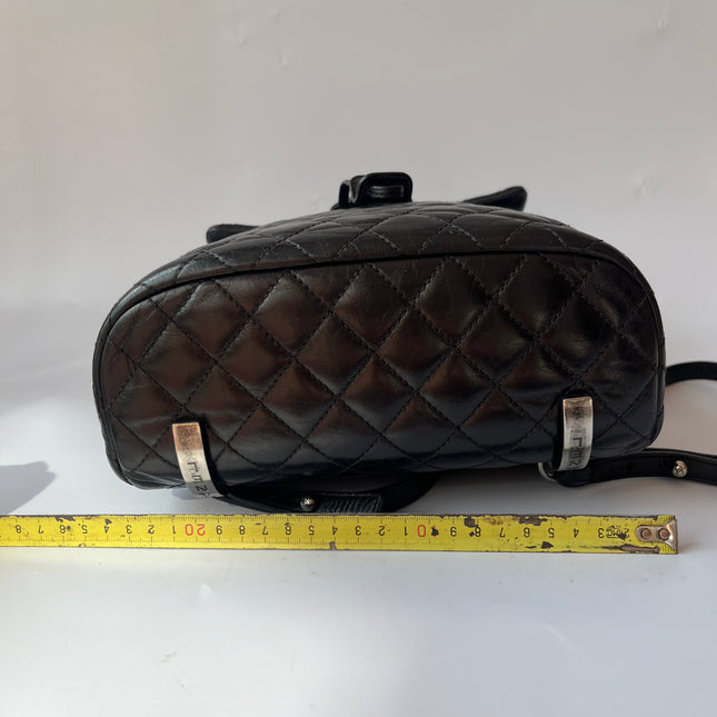 Chanel Duma Quilted Mountain Backpack Lambskin Leather Black Silver Hardware, 2015-2016