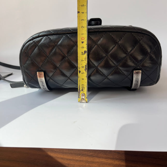 Chanel Duma Quilted Mountain Backpack Lambskin Leather Black Silver Hardware, 2015-2016