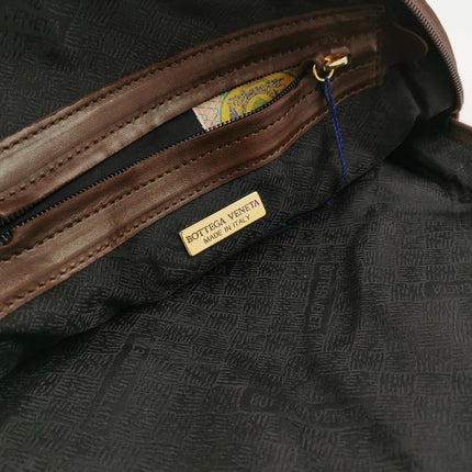 Bottega Veneta Top Handle Bowling Bag Dark Chocolate Brown Intrecciato Leather