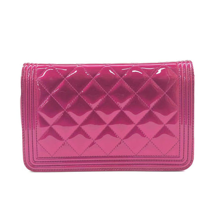 Sold Chanel Boy WOC Wallet on Chain Half Flap 2014 Electric Fuchsia Pink Patent Leather