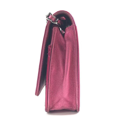 Sold Chanel Boy WOC Wallet on Chain Half Flap 2014 Electric Fuchsia Pink Patent Leather