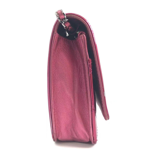 Sold Chanel Boy WOC Wallet on Chain Half Flap 2014 Electric Fuchsia Pink Patent Leather
