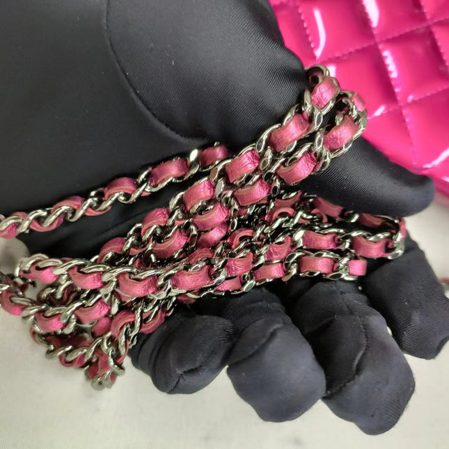 Sold Chanel Boy WOC Wallet on Chain Half Flap 2014 Electric Fuchsia Pink Patent Leather