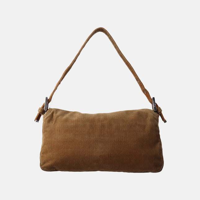 Sold FENDI Baguette Vintage Corduroy Beige Brown Shoulder Bag