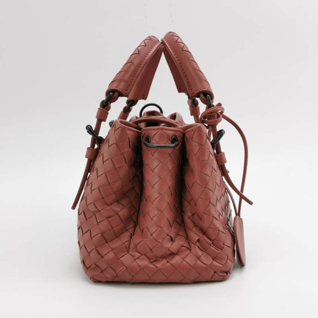 Bottega Veneta Roma Mini Bag Intrecciato Nappa Leather Pink 25cm
