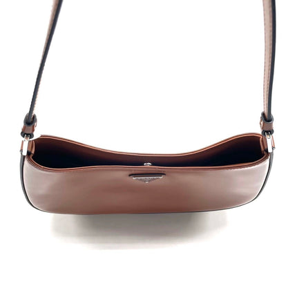 Prada Cleo Caramel Brown Leather Shoulder Bag