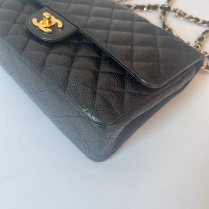 Chanel Classic Flap Medium Black Caviar Leather with 24k Gold Hardware, 2008-2009