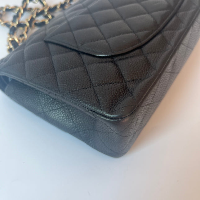 Chanel Classic Flap Medium Black Caviar Leather with 24k Gold Hardware, 2008-2009