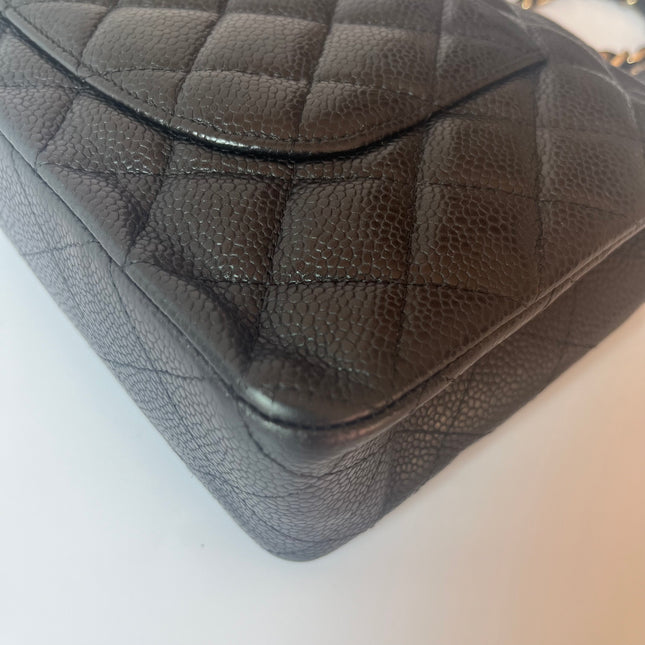 Chanel Classic Flap Medium Black Caviar Leather with 24k Gold Hardware, 2008-2009