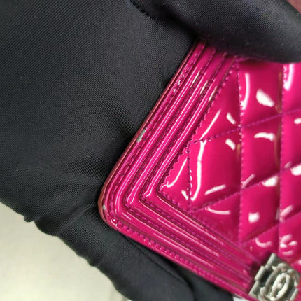 Sold Chanel Boy WOC Wallet on Chain Half Flap 2014 Electric Fuchsia Pink Patent Leather