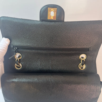 Chanel Classic Flap Medium Black Caviar Leather with 24k Gold Hardware, 2008-2009