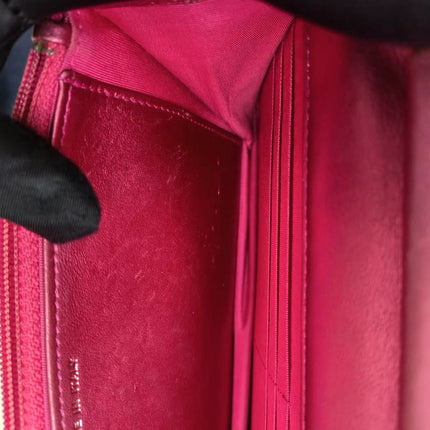 Sold Chanel Boy WOC Wallet on Chain Half Flap 2014 Electric Fuchsia Pink Patent Leather