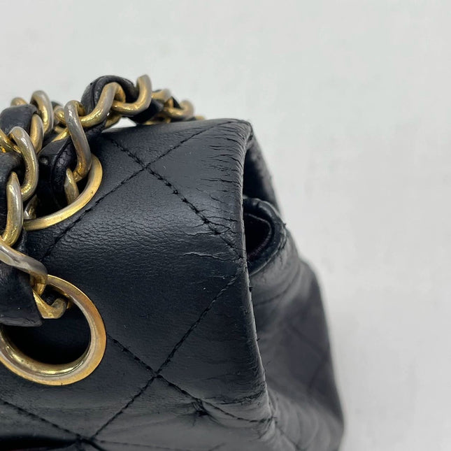 Chanel Classic Flap Vintage Black Lambskin Leather with 24k Gold Hardware, 1989-1991